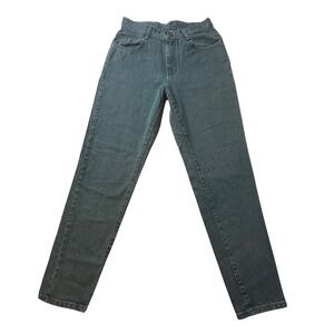 Vintage Lee Jeans Women 9MED Green Regular Fit Tapered Leg High Waisted USA 90s